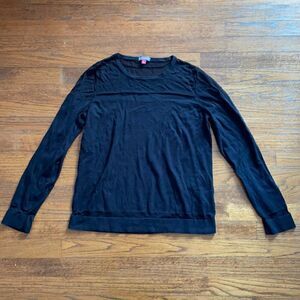 Vince Camuto Long Sleeve Black Top